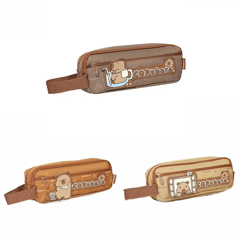 New Multi-layer Capybara Pen Bag Multifunctional Cartoon Stationery Bag Large Capacity Pencil Case Student