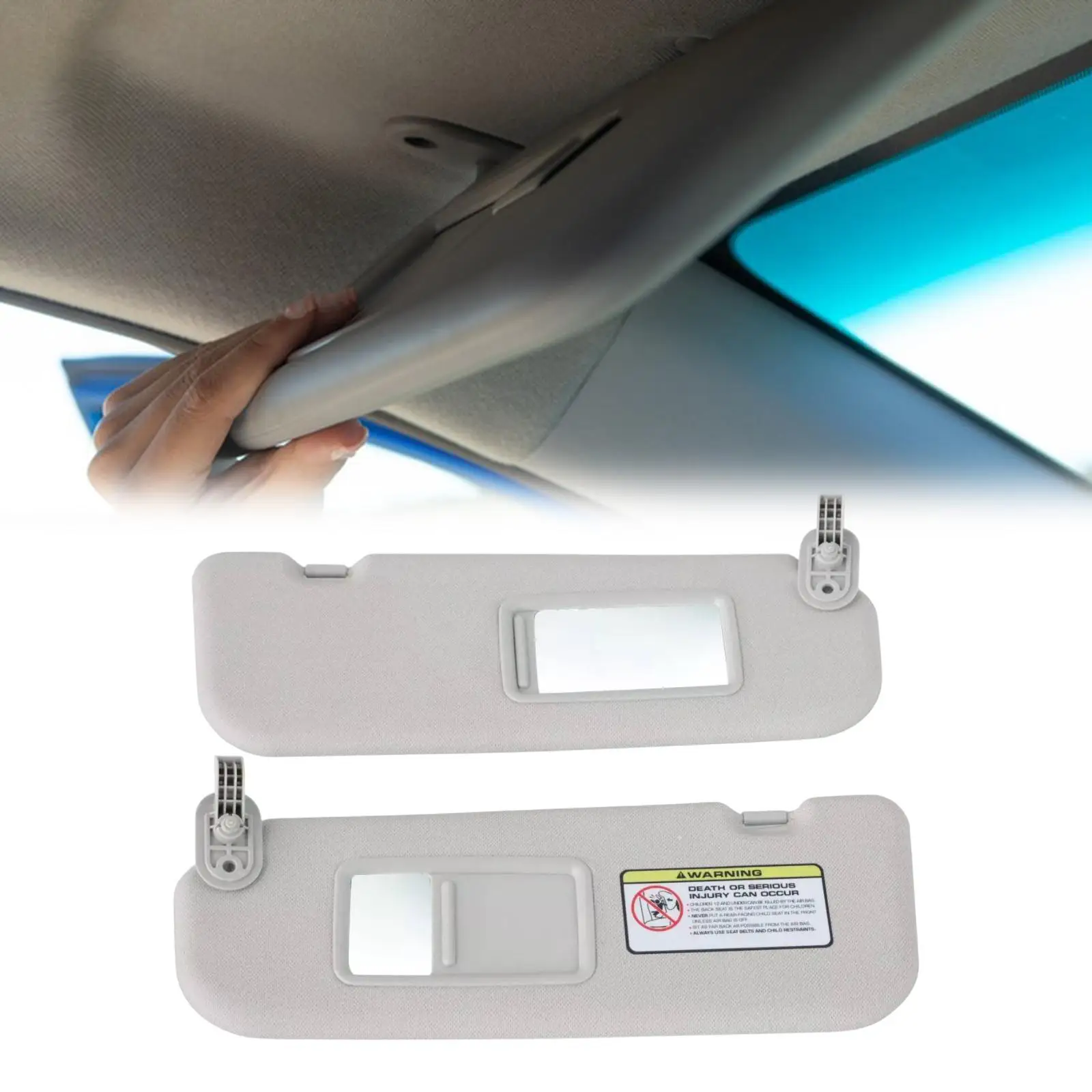 

2x автомобильные солнцезащитные козырьки, замена 852102V130TX, украшение интерьера, высокая надежность, аксессуар, износостойкий, практичный, серый