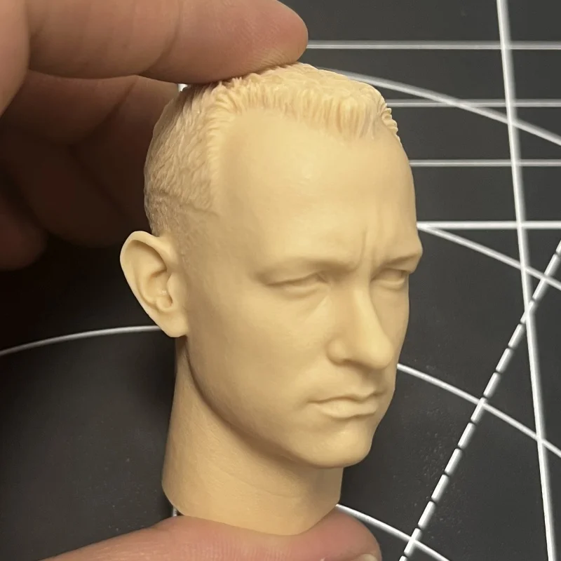 Azhan 1/6 Kit de tête de coureur non peint - Modèle de visage d'athlète rétro (Référence de style Tom Hanks V3) pour la personnalisation de figurines militaires