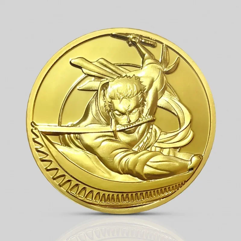 ONE PIECE Monkey D Luffy Commemorative Coin Anime Roronoa Zoro Metals Cartoon Souvenir Art Collection Gift Ornaments Craft Gift