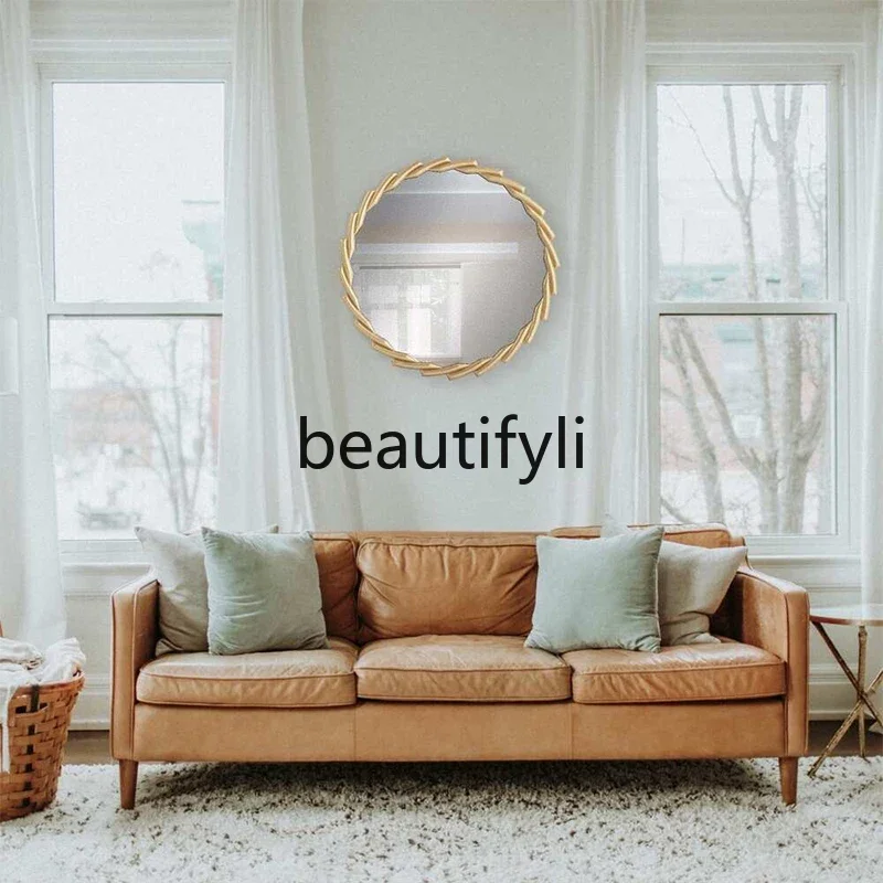 

Sticking simple household fitting mirror wall renovation creative handmade French wall-mounted wind porch makeup mirror