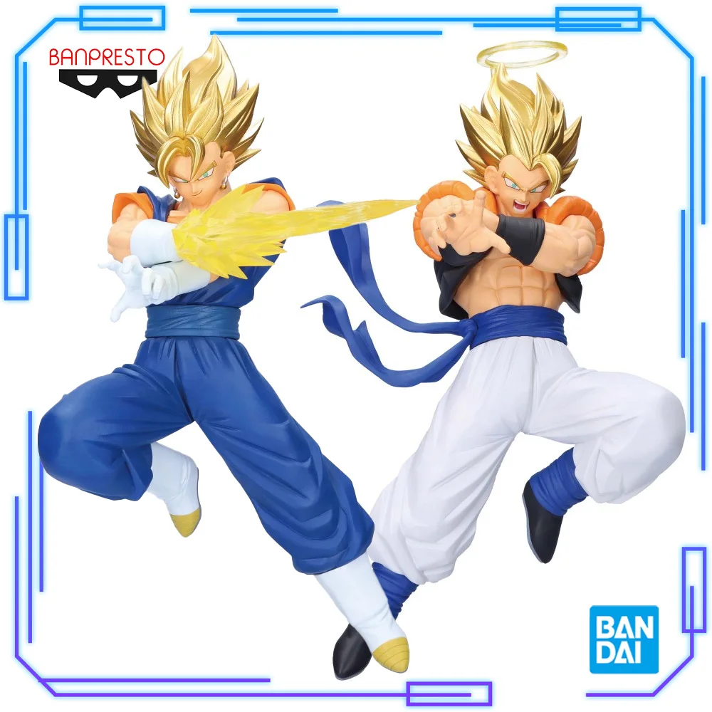 

В наличии Bandai, оригинальная фигурка Banpresto Dragon Ball Z Dokkan Battle, 10-летие, Vegetto Gogeta, 19 см, модель игрушки