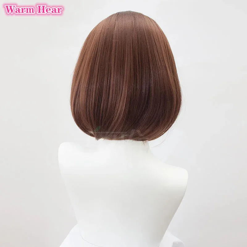 Jogo undertale chara frisk peruca curta marrom bob resistente ao calor perucas cosplay de cabelo sintético + um boné de peruca