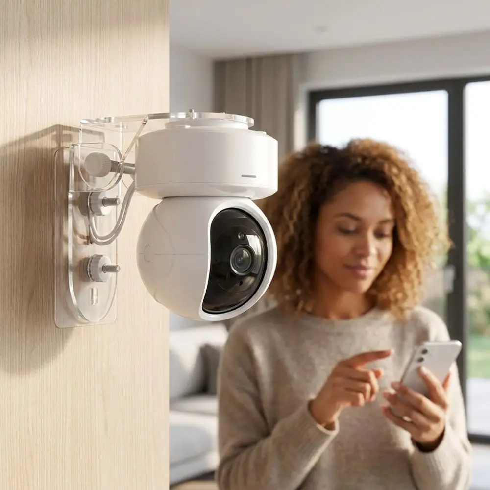 Acrylic Video Surveillance Camera Mount L Shape Upside-Down Mount Security Camera Brackets Adjustable-angle Transparent