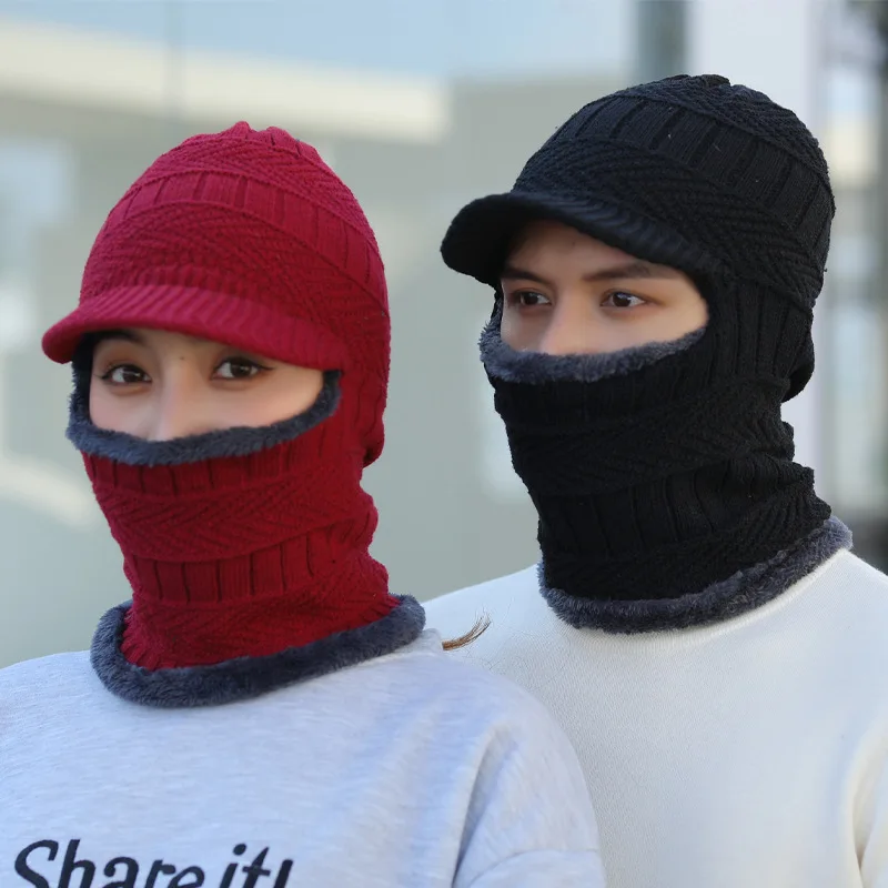 Winter Hat for Men Skullies Beanies Hats Winter Beanies for Men Women Wool Scarf Cap Balaclava Mask Bonnet Knitted Hat for Women