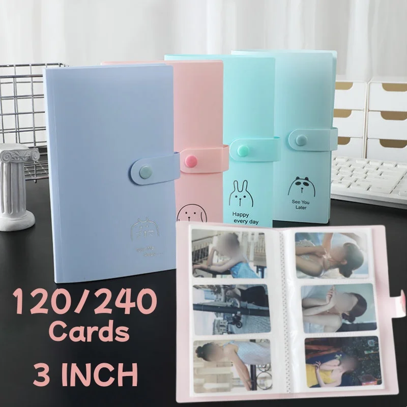 Álbum de Fotos de 3 Pulgadas, Mini Álbum para Tarjetas Fotográficas, Boletos de Tren, Tarjetas de Colección, Joyería, Porta Tarjetas Fotográficas, Capacidad para 120-240 Tarjetas