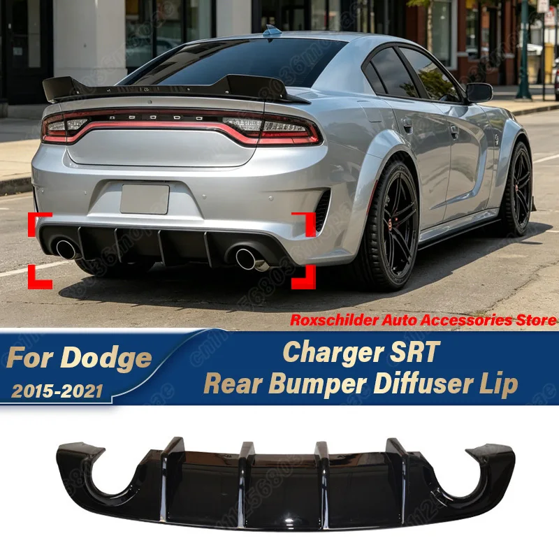 For Dodge Charger SRT 2015 2016 2017 2018 2019 2020 2021 Automobile Rear Bumper Diffuser Sports Racing Rear Lower Lip
