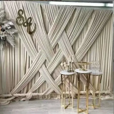 

3 м x 3 м (10 футов x 10 футов) роскошные перекрещивающиеся панели фоны для украшения сцены с 6 свадебными фонами драпировка непрозрачный