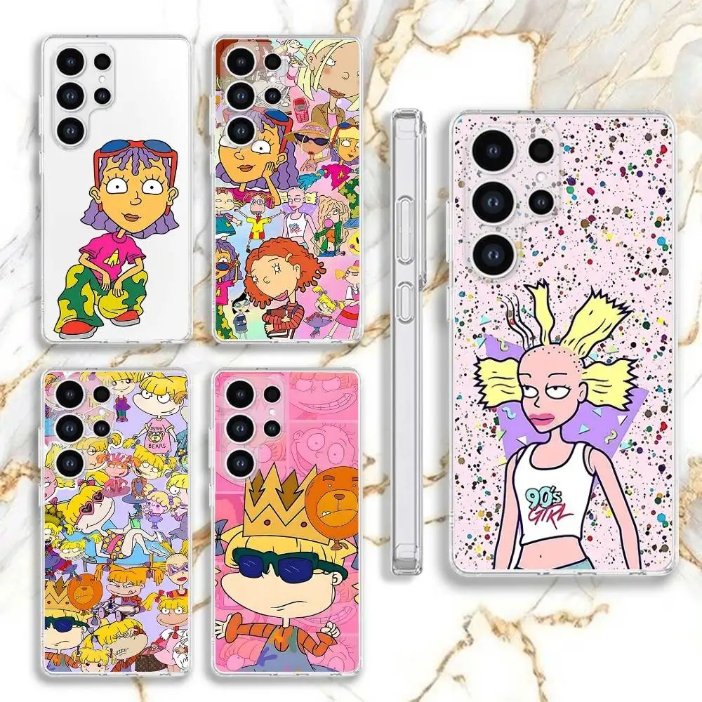 

Rocket Power R-Rugrats Phone Case For Samsung S30,23,21,22,20, FE lite,S10,9,8,7 PIus Note20ultra Soft Transparent