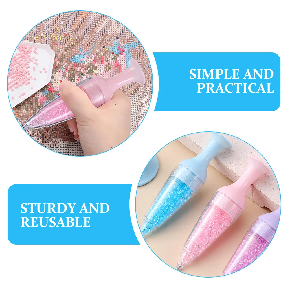 6개 네일 라인스톤 도팅펜 꽃병 모양 드릴펜 포인트 드릴 아트 도구 DIY 네일 아트 페인팅 라인스톤 공예