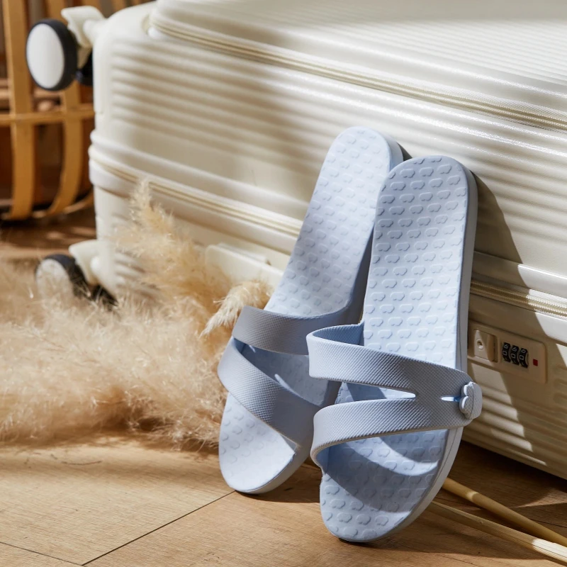 Travel portable women slippers lightweight non-slip soft sole bathroom beach vacation folding shoes Foldable indoor trip flats