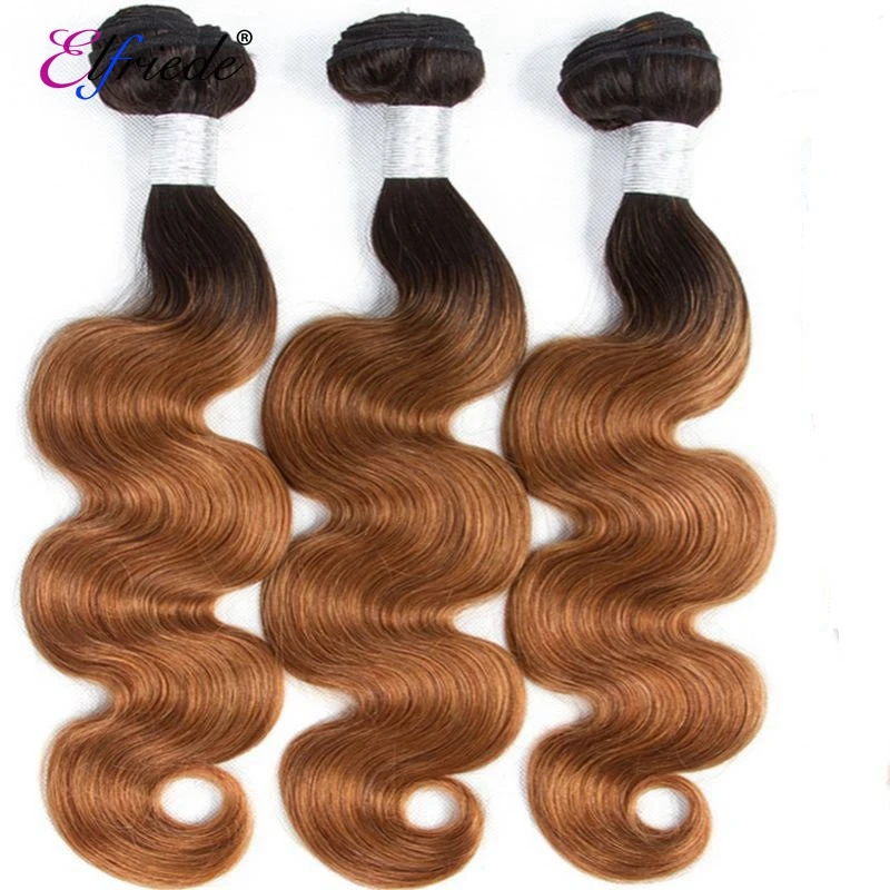 

Elfriede #1B/30 Body Wave Precolored Human Hair Bundles 100% Remy Human Hair Extensions 3/4 Bundles Deals Human Hair Sew In Weft