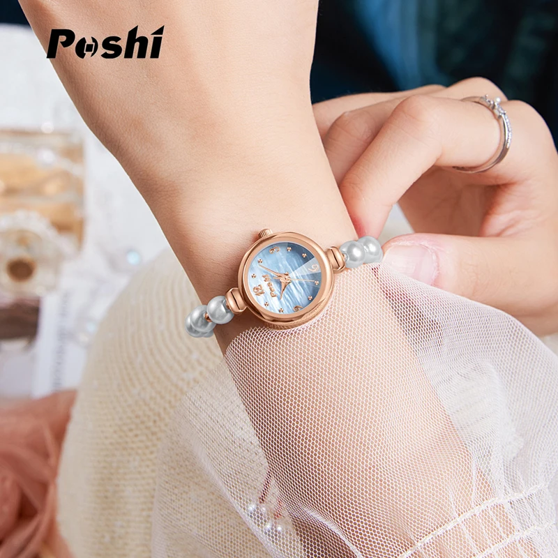 POSHI 985 reloj de pulsera informal de lujo a la moda para mujer, reloj de pulsera de cuarzo para mujer, diseño Original, reloj clásico de marca superior