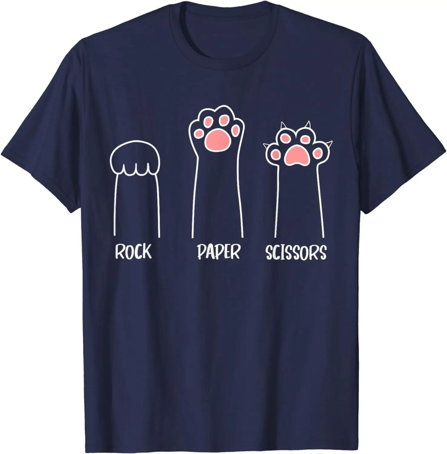 Rock Paper Scissors Hand Game Cute Paw Funny Cat T-Shirt Fresh Breathable Fabric Advanced Suitable for Travel and Play