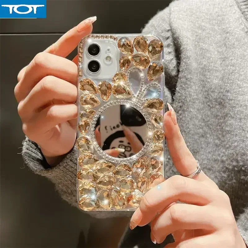 

Mirror Make up Cases For Xiaomi Redmi Note 11s 10s 9s 12 13 Pro 4G 5G Cover Transparent Telefon Kilifi