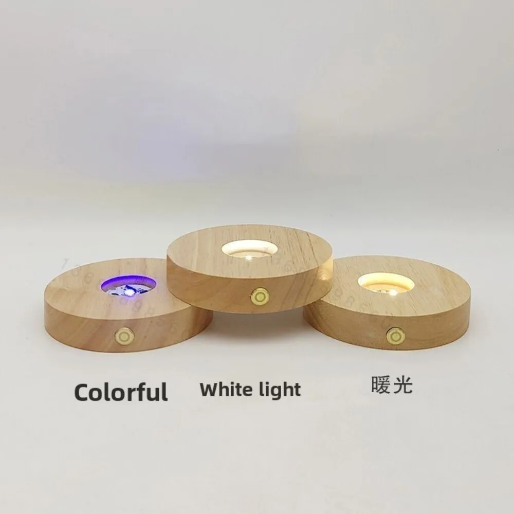 Lampu Malam Nirkabel dengan Sakelar Sentuh Bulat dan Basis Pengisian Daya Terbuat dari Kayu Solid untuk Dekorasi Kamar Tidur Bertema Planet Air