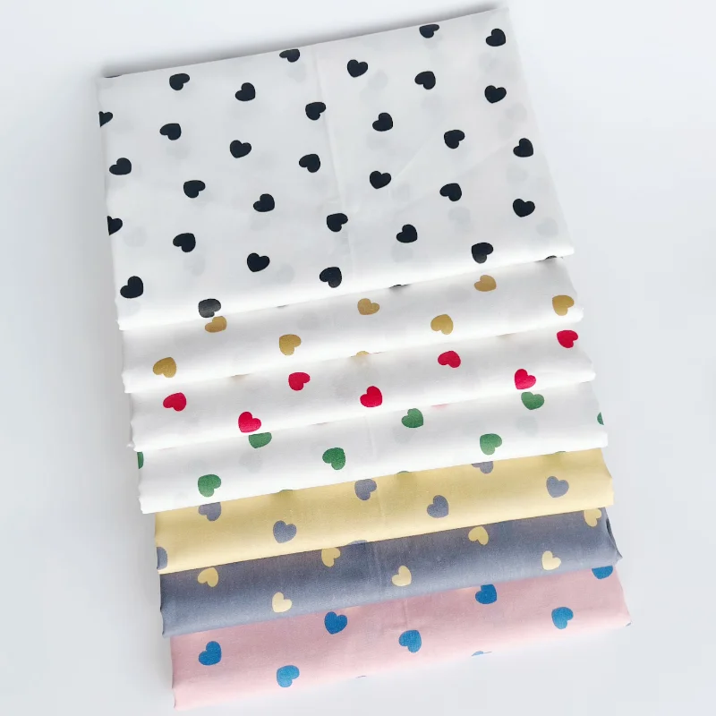 160x50cm Small Love Pure Cotton Twill Printed Sewing Fabric, Handmade Tablecloth, Cloth for Making Bed Sheet, Duvet