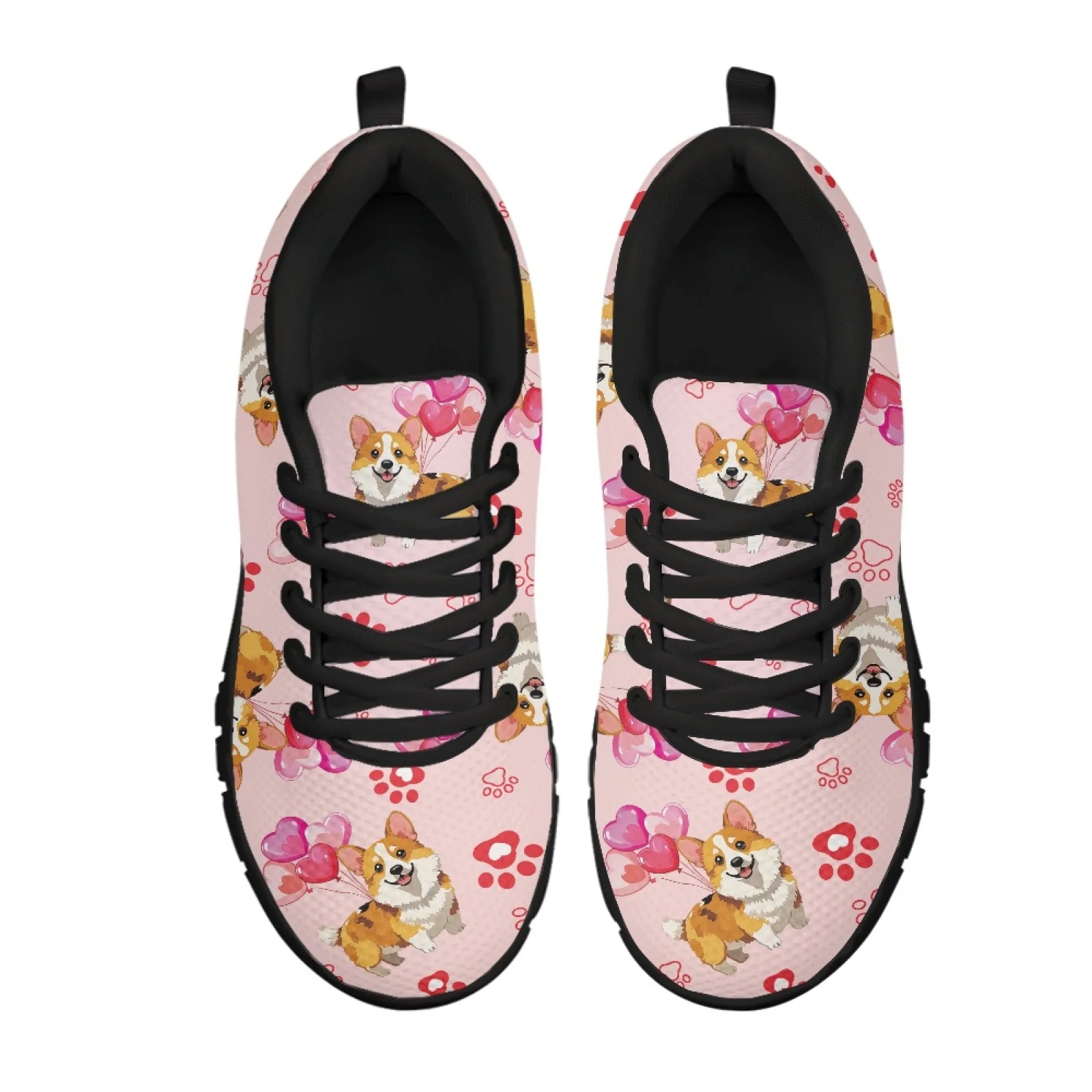 Coloranimal Dog Women Soft Cushioned Athletic Shoes for Hospital Leisure Athletic Work Shoes for Driving