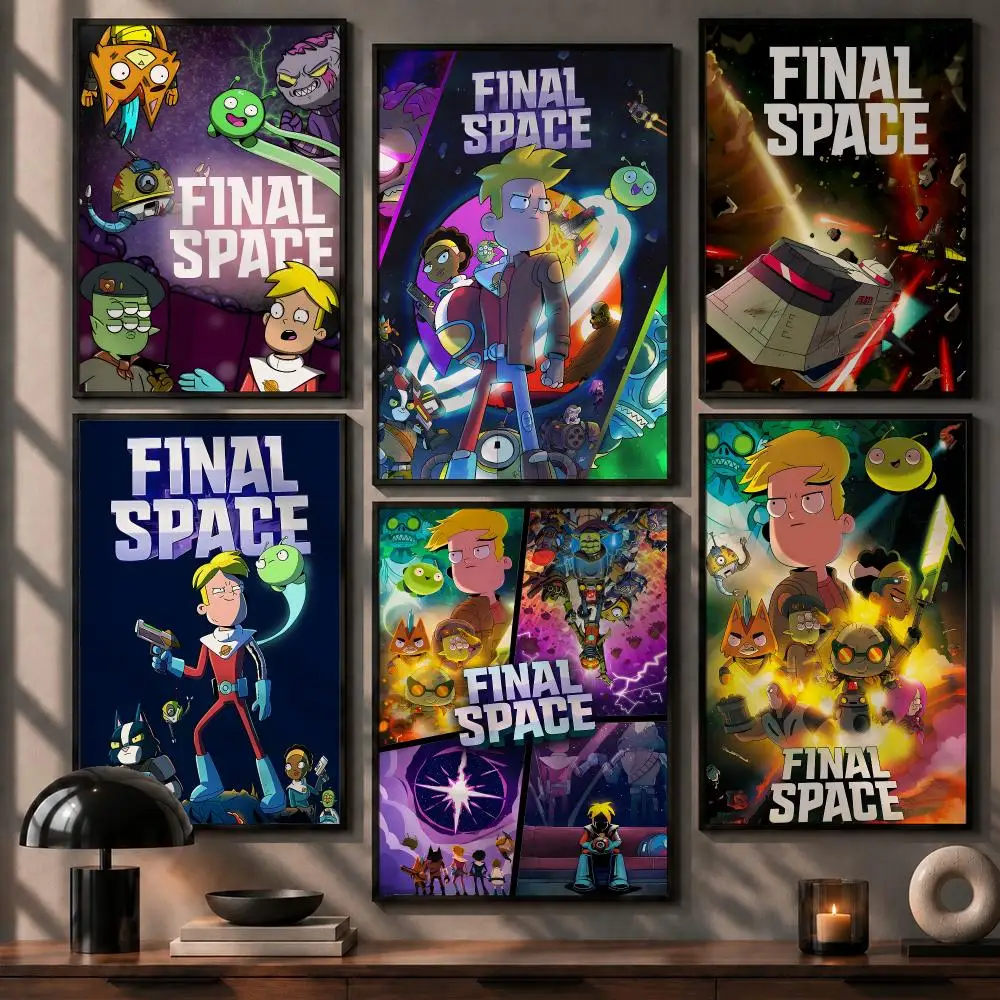 Ultimate Animation Final Space Poster No Glue Residue Self-Adhesive Art Poster Wall Decor for Bedroom Living Room