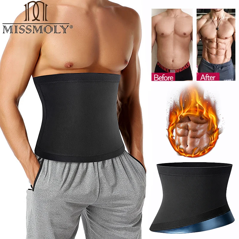 

Men Body Shaper Abdomen Fat Burning Reduce Weigh Fitness Sauna Sweat Waist Trainer Belt Belly Slimming Shapers