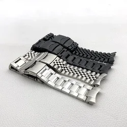 NH35 SKX007 SKX009 SRPD Watch Bracelet Stainless Steel 22mm Watch Strap Deployment Folding Buckle Solid Arc Ends Watch Band