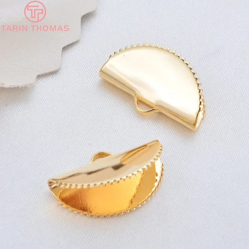 

(3290)10PCS Wide 15MM 20MM 25MM 24 K Gold Color Brass Arc -shaped Rope End Closure Hook High Quality Jewellery Accessories