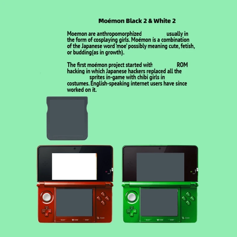 R91A Moemon Black 2 & White 2 US Version English Video Game Consoles Card V0.6 Easy Unlock National Dex