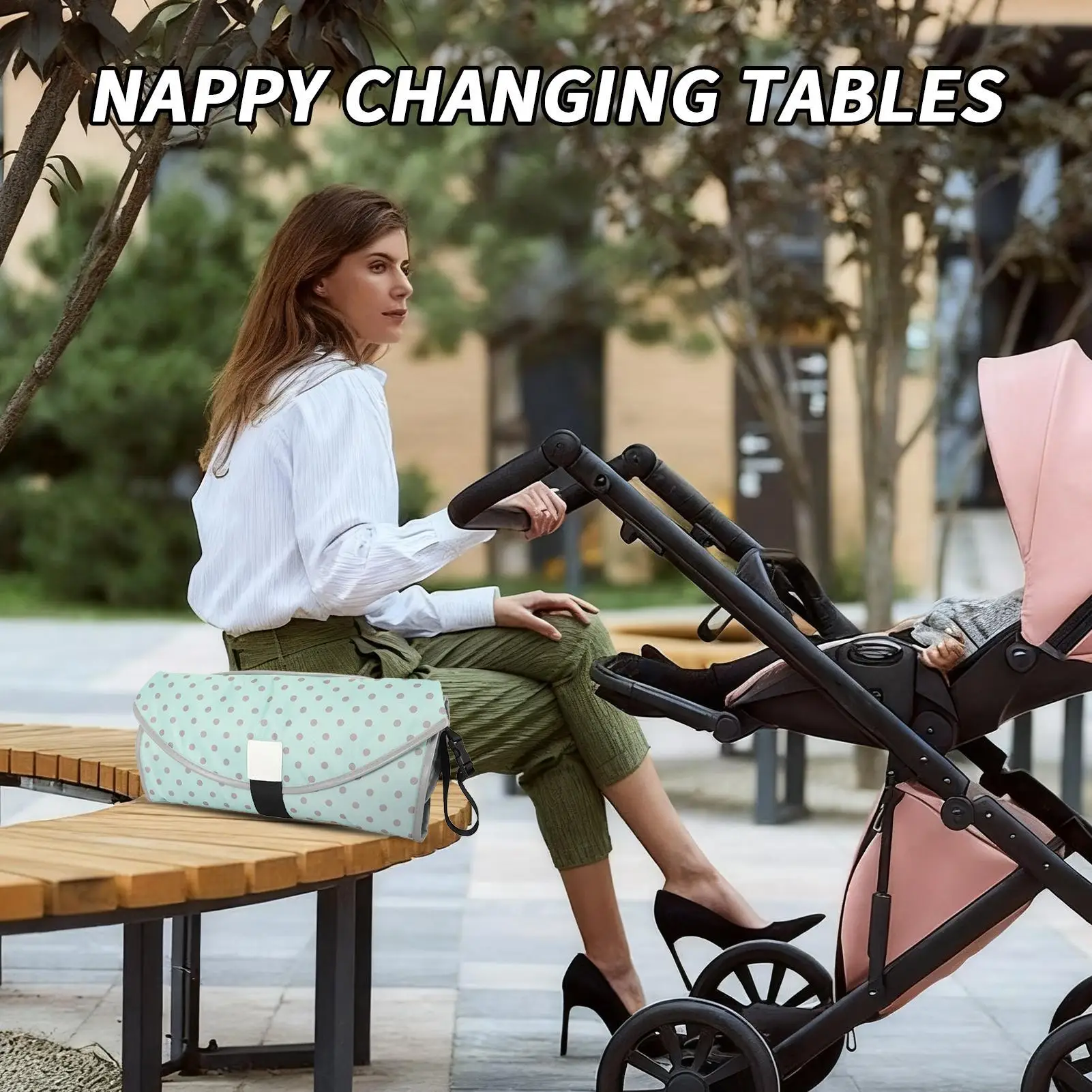 Tapete para troca de fraldas, à prova d'água, viagem, troca de bebê, portátil, secagem de fraldas, capa de mesa para férias ao ar livre