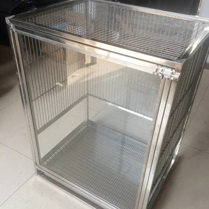 Hot SalesLarge Stainless Steel Tempered Glass Landscape Totoro Cabinet Cage Villa