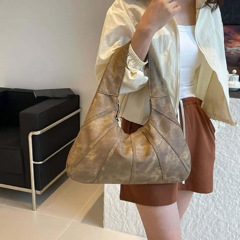 

Модная сумка через плечо, винтажная сумка-хобо, модная сумка для подмышек, дизайн меньшинств, большая вместительная сумка в форме полумесяца, дорожная сумка