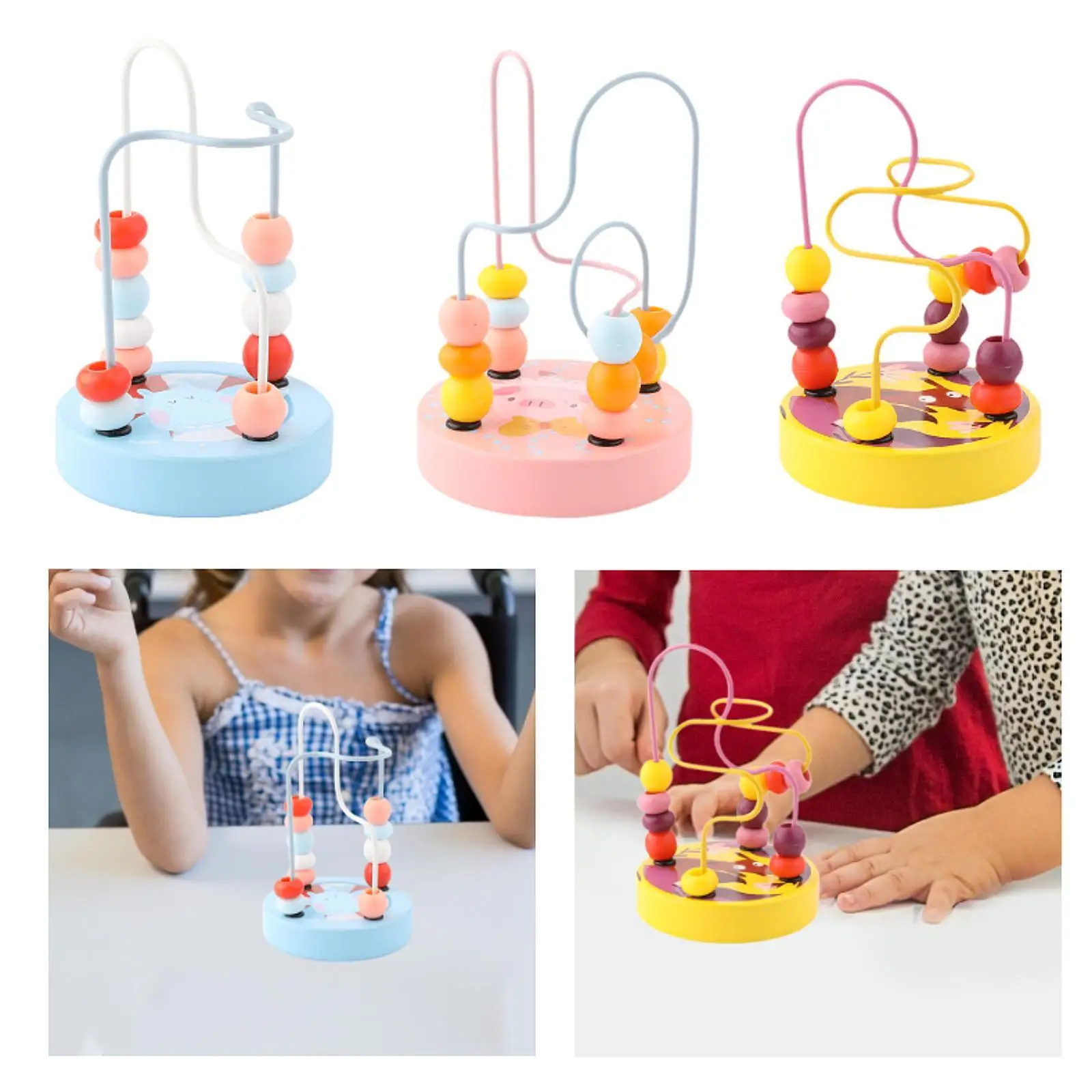 Perlenlabyrinth-Spielzeug, pädagogisches Kreis-Spielzeug, Greiffähigkeit, Perlen-Rollenspielzeug, bunter Achterbahn für Kleinkinder, Kinder, Babys, Geschenk