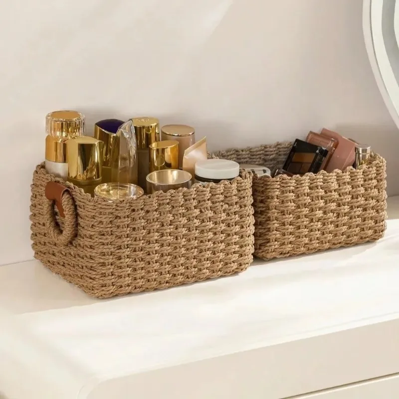 

Storage Basket Handmade Multi-functional Woven Simple Decorative Desktop Sundries Cosmetics Storage Basket