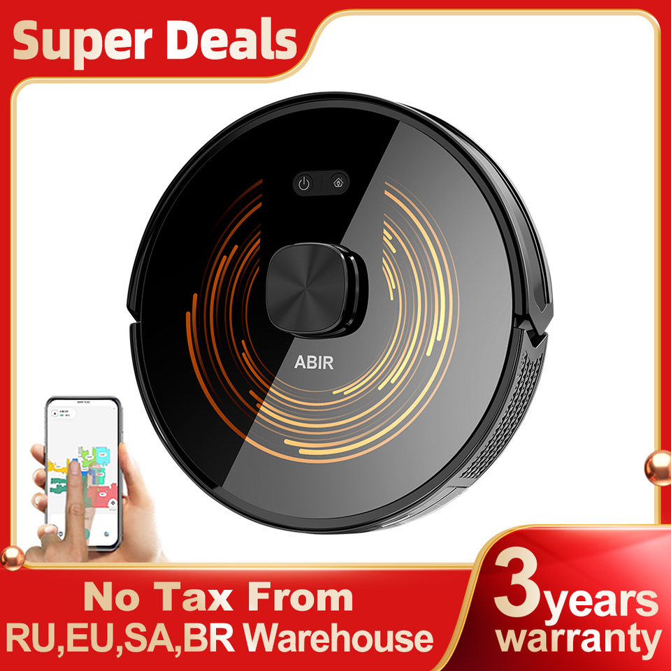  Robot Vacuum Cleaner ABIR X9 ,Laser System,Dual UV Cleaning,Auto Carpet Boost Tech,Multiple Floors Maps,Customized Room Cleaning 