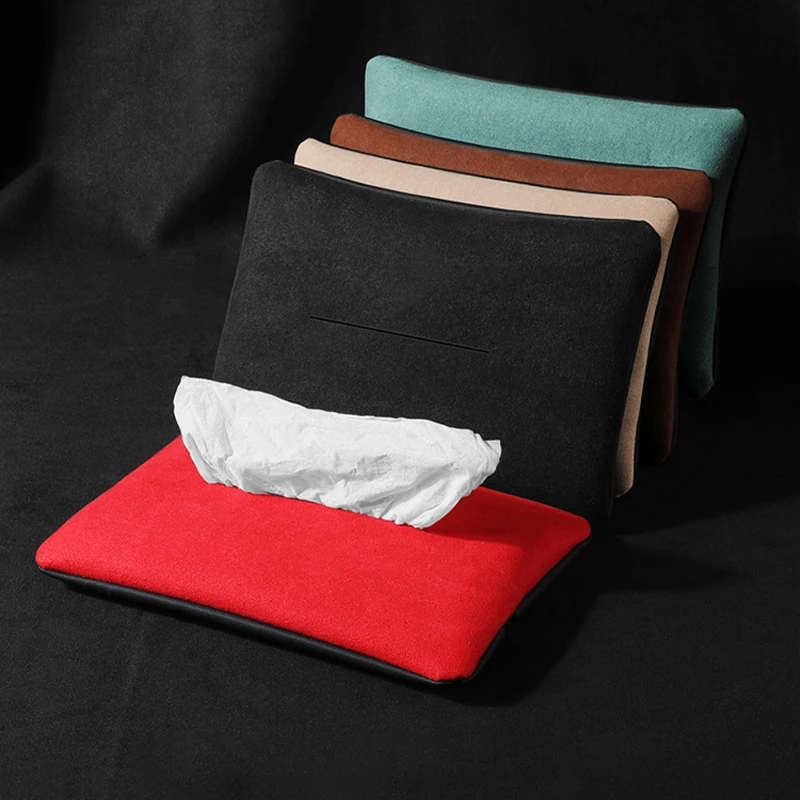 

Suede Car Tissue Box Holder – 1Pc Creative Tissue Dispenser, Universal Fit Car Organizer Storage Auto Interior Accessories