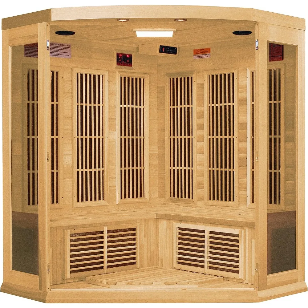 3 Per Low Infrared Carbon Corner Canadian Hemlock Sauna, Saunas