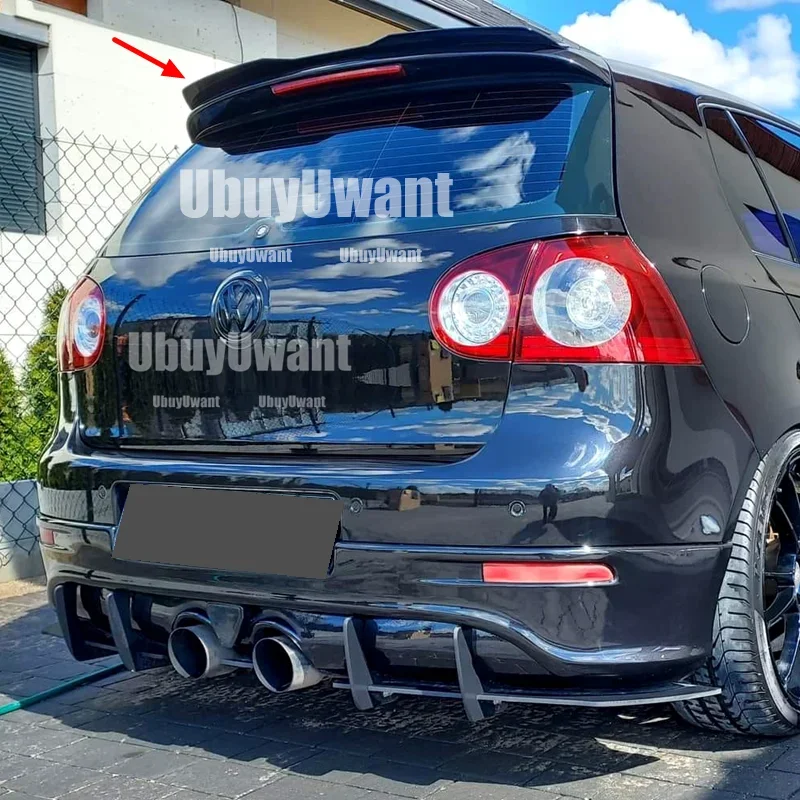 Автомобильный задний спойлер на крышу для Volkswagen VW Golf 5 V MK5 R32 GTI 2006 2007 2008 2009, спойлер на заднее окно ABS/поддельное углеродное волокно