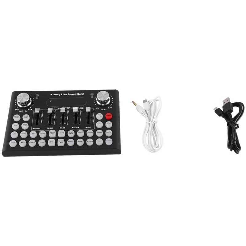 

F007C English Version Professional Convenient Compact Desktop Sound Card Mixer For Live