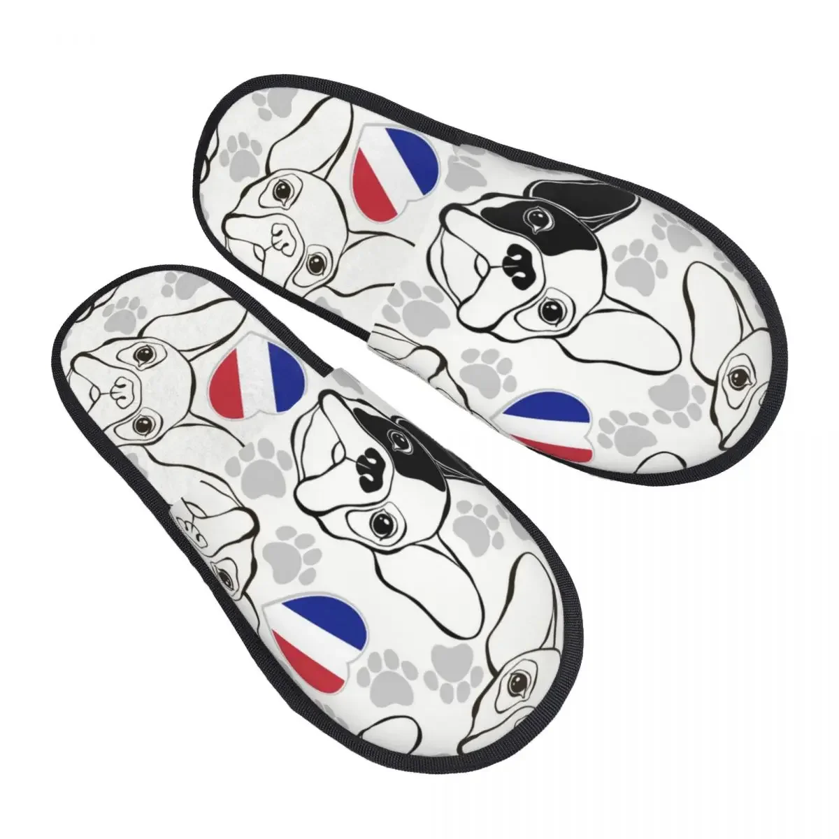 Winter Slipper Woman Man Fashion Fluffy Warm Slippers French Bulldog House Slippers Funny Shoes