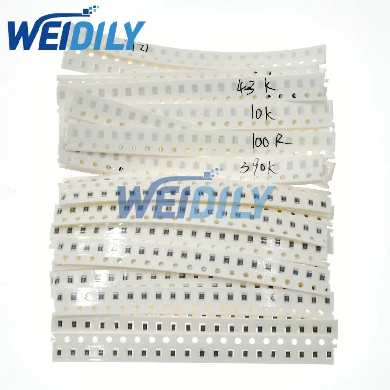 660PCS 0805 SMD Resistor Kit Assorted Kit 1% 1ohm-1M ohm 33valuesX 20pcs=660pcs Sample Kit Resistance Set