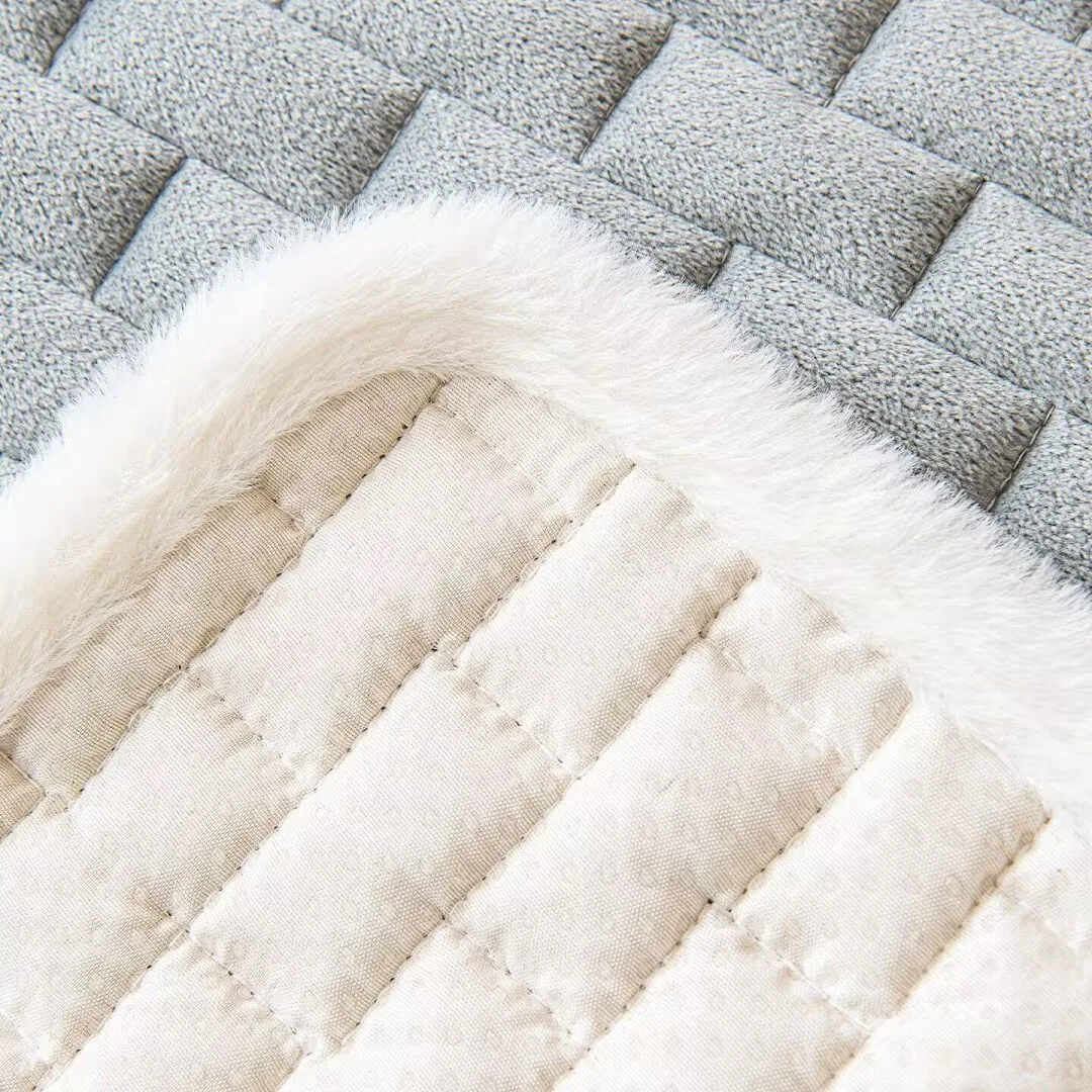 Non-Slip Sofa Cushion Flannel Velvet Seat Pads Solid Color Sofa Slipcover Recliner Electric Functional Single Armchair Covers view 6