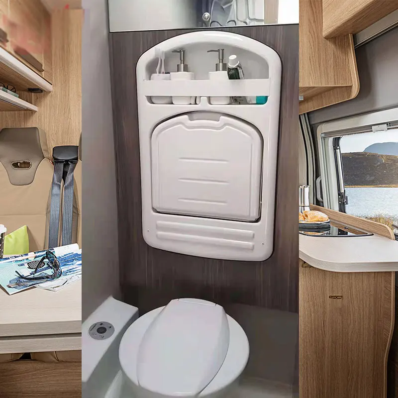 RV Motor Home Caravan Apartment Acrylic Abs Built-In Foldable Bathroom Washroom Toilet Sink Campervan Accessories