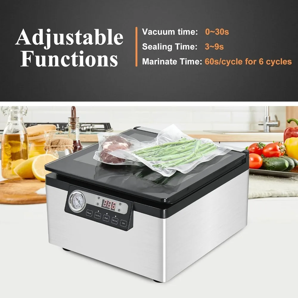 12 inch Chamber Vacuum Sealer, Commercial Vacuum Sealer, Dry/Moist Vacuum Chamber Sealer for Beans, Sauces, Soups and Meat