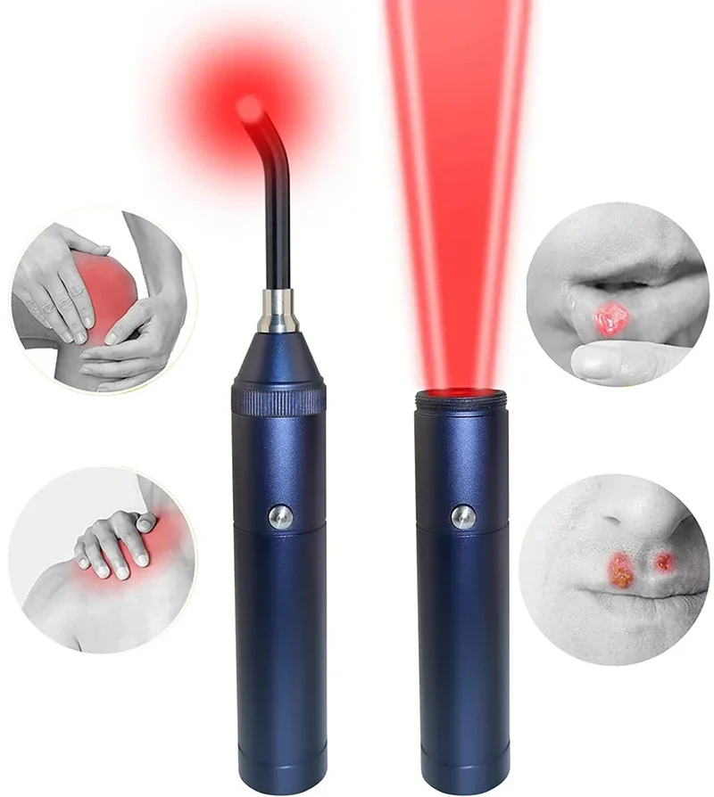 Portable Red Light Infrared Therapy Device Sore Canker Lip Therapy Handheld Removable Oral Physiotherapy Wand Health Pain Relief