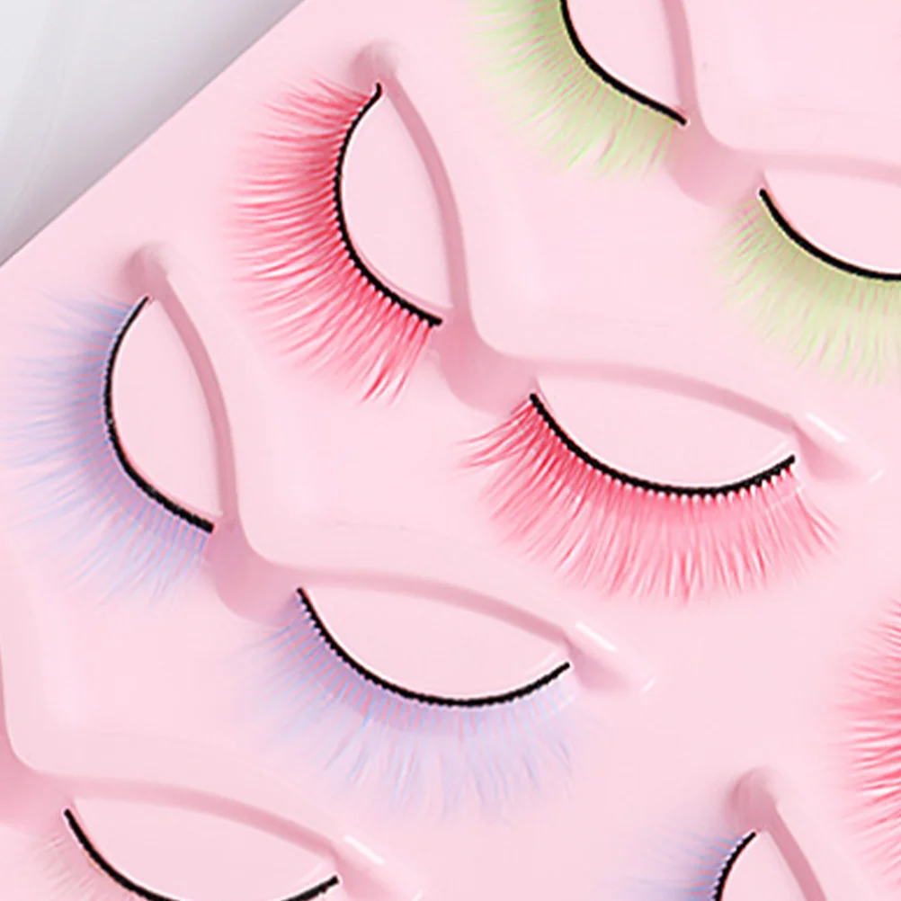 

10Pairs Colored False Lashes Lightweight Fake Eyelashes for Performance Makeup Supplies Natural False Lashes for Women