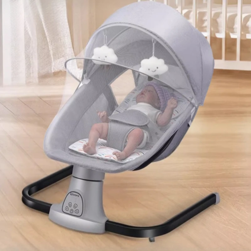 Electric Rocking Chair for Baby Bouncers Jumpers Swings Bluetooth &USB Music Electric Baby Resting Chair,Multi Speed Baby Rocker