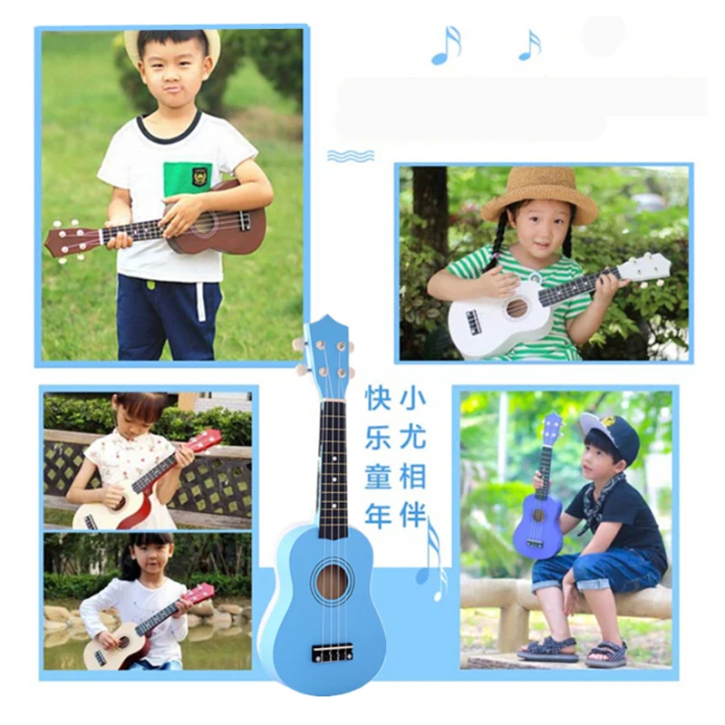 21 Inch Soprano Ukulele Beginners  Hawaii Four String Guitar + String + Pick  Music Instrument