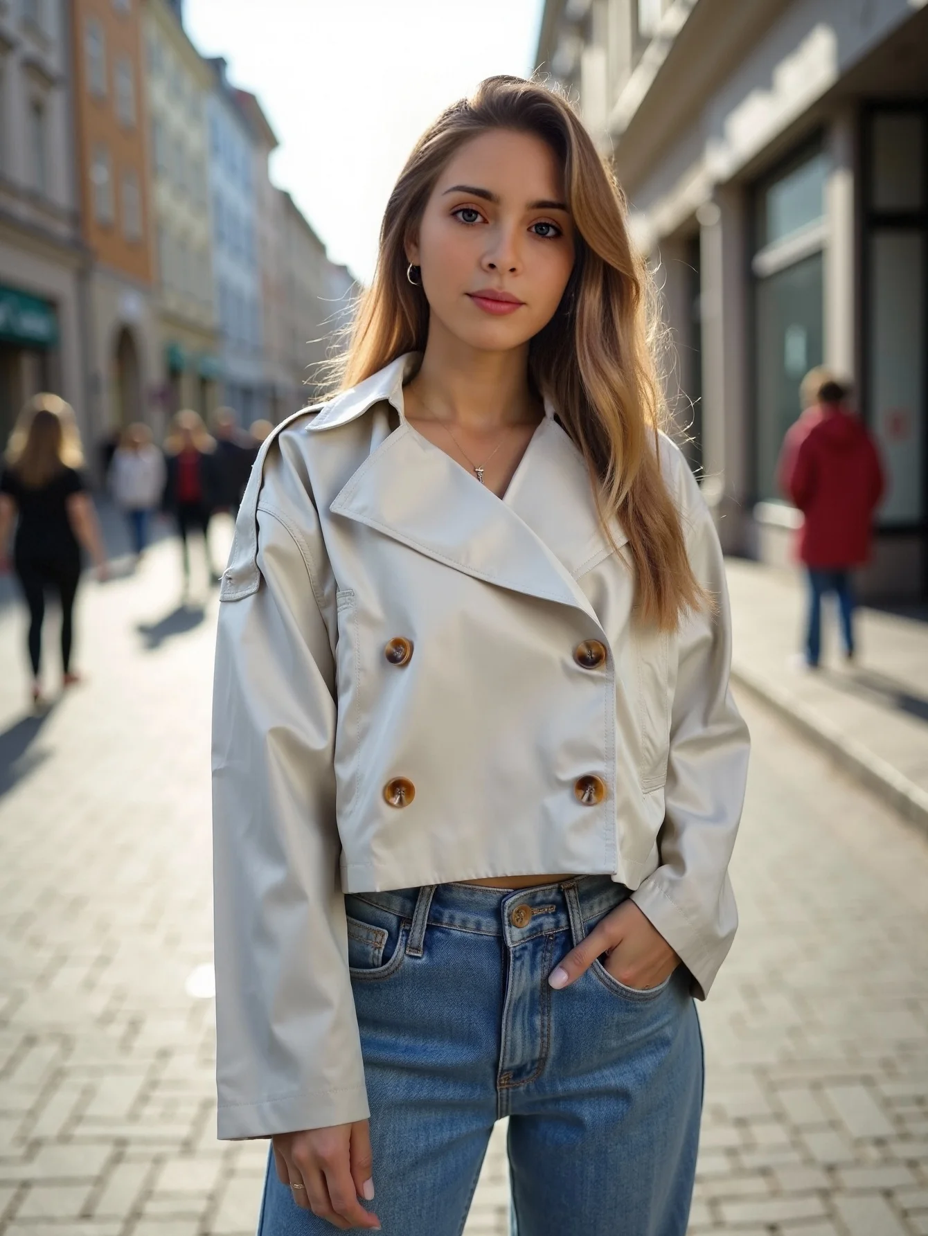 

Повседневная ветровка для женщин, весеннее пальто 202, двубортная короткая куртка с лацканами и длинными рукавами, женская верхняя одежда, уличная одежда