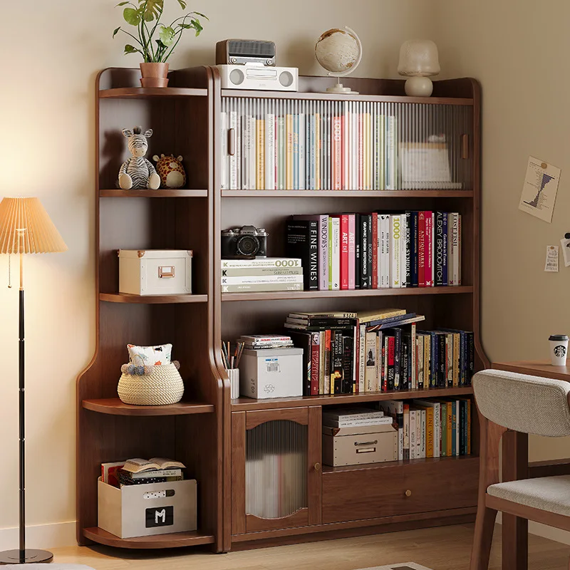 Storage Bedroom Floor-to-ceiling Household Multi-layer Solid Wood Children's Bookcase Living Room Wall Storage Rack