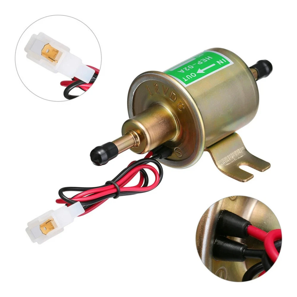 HEP-02A Universal 12V Low Pressure Electric Fuel Pump, Bolt Fixing Design With Connecting Wire For Car Carburetor Motorcycle ATV