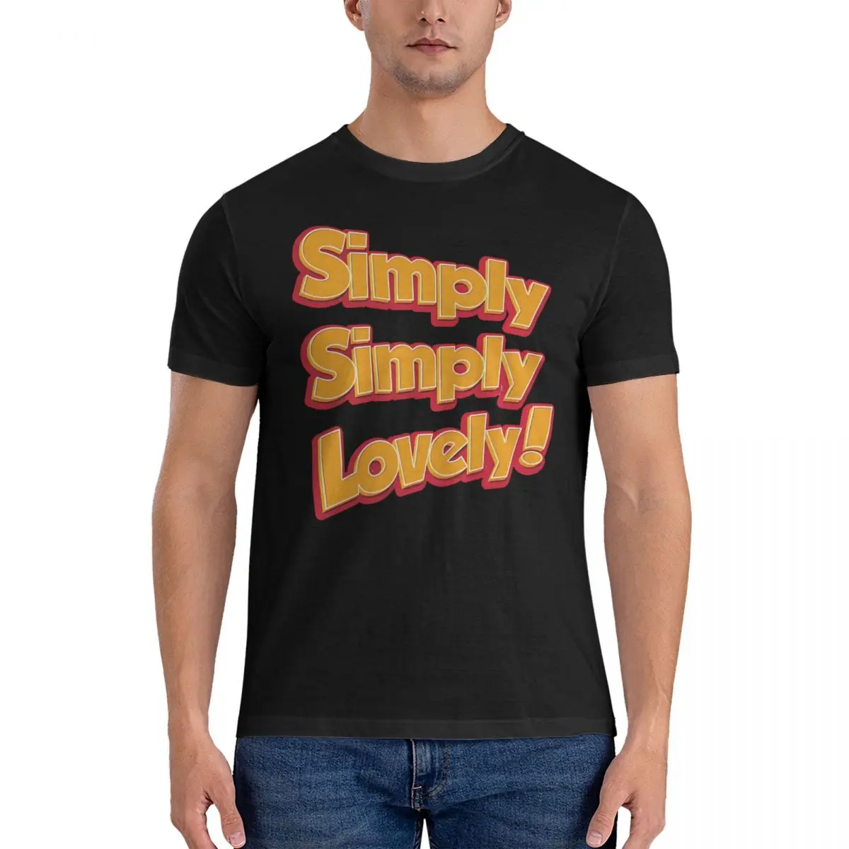 Men's T-Shirt Simply Simply Lovely_ Verstappen Quote Funny 100% Cotton Tees Short Sleeve Max Driver Verstappen T Shirts Crewneck